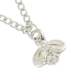 Bee Charm Pendant Silver Tone Necklace Made in USA 18" Necklace For Women