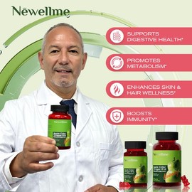 Updated Apple cider Vinegar Gummy formula supports normal energy levels and gut health - supports digestion, detoxification and cleansing - ACV Gummy W/VIT B12 Health Vitamin - Specification: 1 bottle of 60granules