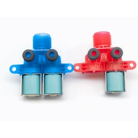 W10921514 + W10921515 Two Package Cold and Hot Water Inlet Valve Compatible for Whirlpool, Kenmore Washer W11168743, W10921515, PS12348074, W11168740, W10921514, AP6285450