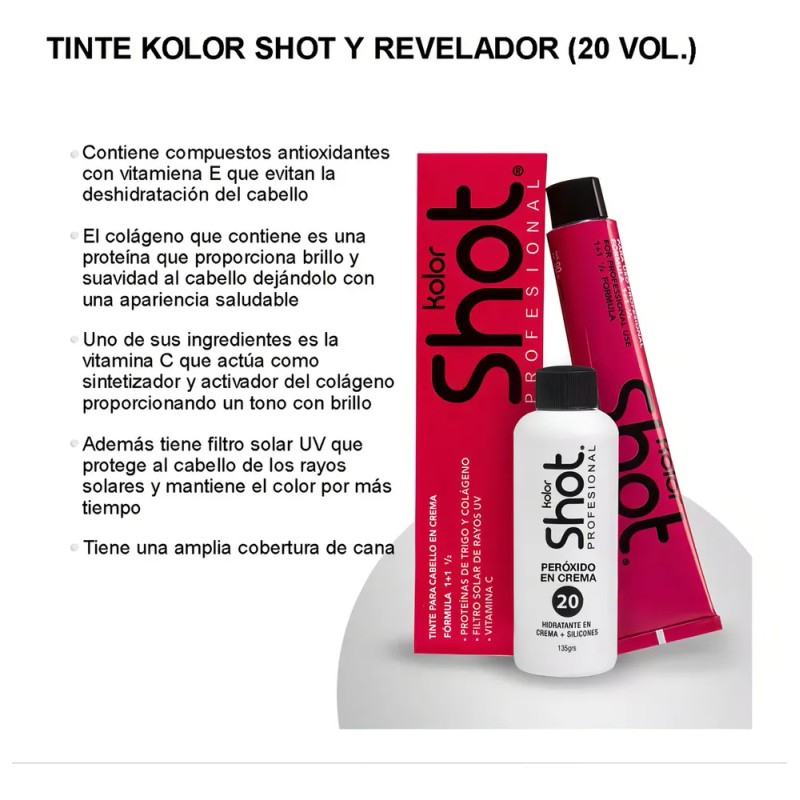 Tinte Para Cabello Kolor Shot Tono 5.666 Cereza 90g +