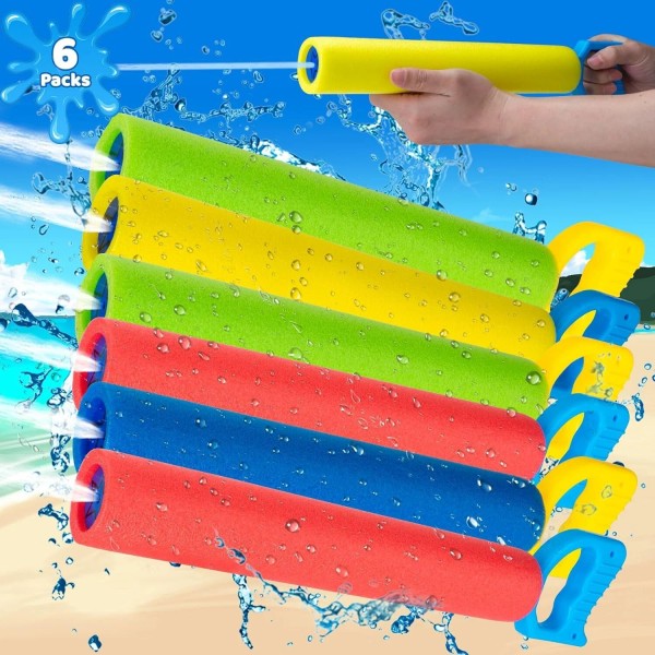Water Guns, Pool Foam Blaster Squirt Guns 6 Pack -