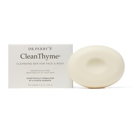 Dr. Perry's CleanThyme Cleansing Bar for Face and Body, All Natural, Cruelty Free, 4.6 Oz