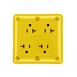 Leviton 21254-Y 20 Amp, 125 Volt, Industrial Series Extra Heavy Duty Grade, 4-In-1 Receptacle, Straight Blade, Grounding, Yellow
