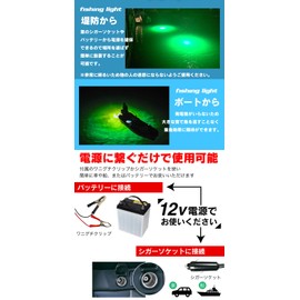 funks Green 60W LED Fish Collecting Light Underwater Fishing Light 12v