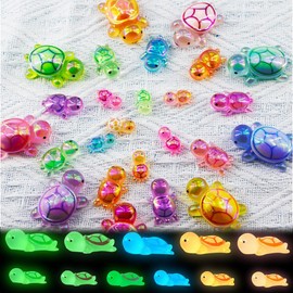 QIUMING Luminous Resin Turtle Mini Figures Turtles Small Turtles Made of Resin Small Turtles Figures for Dollhouse, Micro Landscape, Aquarium Decorations (Turtle)