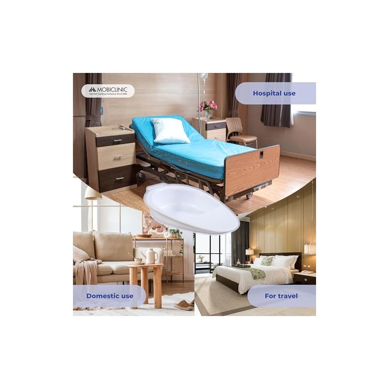 Mobiclinic®, Bedpan, Intimate Hygiene, Hemorrhoids, Postpartum, Seniors, 41x28x10 cm, 2500