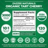Zazzee USDA Organic Tart Cherry 10:1 Extract, 3000 mg Strength,
