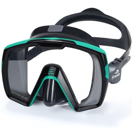 Freela Adult Swim Goggles Mask for Adult Men Women with Nose Cover, Pool Water Beach Swimming Goggles Mask Anti Fog No Leakage, 180° Clear View Low Inner Volume Wide Vision Underwater Green Comfort