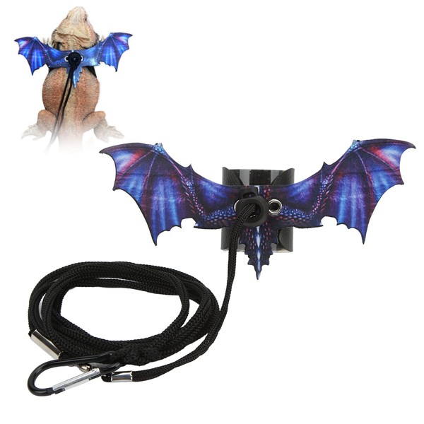 Adjustable Bearded Dragon Harness,Soft Leather Reptile Outdoor Walking Harness Leash