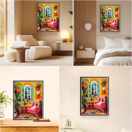 EOBROMD Paint by Numbers Adult Kit for Beginner Landscape, Home DIY Paint Kits Crafts, peinture a numero adulte Paint by Numbers for Home Decor Gift 40x50cm(Without Frame)