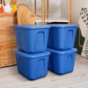 HOMZ 4-Pack Durable Molded Bin, Plastic Storage Containers w/Lids, 10