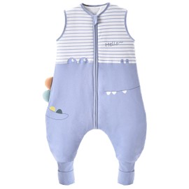 Chilsuessy Baby Sleeping Bag with Legs, 2.5 Tog, Winter Sleeping Bag, Unisex, All-Year Sleeping Bag with Feet, Children, Cute Crocodile, 90 cm/Baby Height 95-105 cm