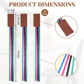 10 Pcs Bible Ribbons Set, Brown Bible Ribbons Bookmarks with 5 Tassel Colors, Artificial Leather Page Markers for Books, Bible Lovers, Teachers, Students, Christmas Gift （Brown）