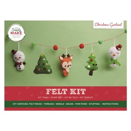 Simply Make Felt Christmas Garland Making Craft Kit, Hanging Craft Decoration, Ideal for Adults and Teenagers, Garland Will Add Cute Accents to Festive Home Decor, Makes A Perfect Craft Gift