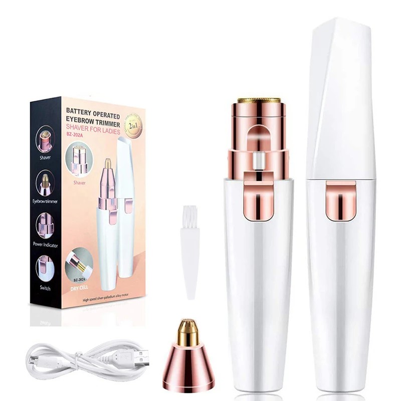 2-in-1 Electric Eyebrow Trimmer for Facial Grooming – USB Rechargeable