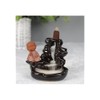 Enchanting Black Ceramic Buddhah Waterfall Backflow Incense Burner - 8.5cm