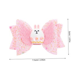FRCOLOR Easter Bunny Sequin Bow Hair Clips for Boy Girl Sparkly Decorative Accessories for Holiday Celebrations Parties and School Events Adorable Hairpins for Girls