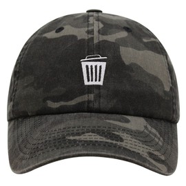 JPAK Trash Can Premium Dad Hat Embroidered Cotton Baseball Cap Bin Black Camo