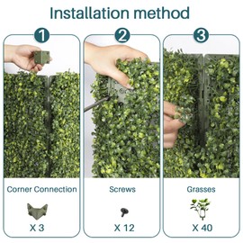 ECOOPTS Artificial Hard Panels Corner Bracket Kit for Faux Ivy Privacy Fence Screen Artificial Boxwood Panels Artificial Hard Panel,1 pc