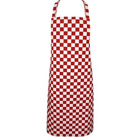 MyShoeStore Unisex Adult Novelty Apron Mens Ladies Womens Chefs Butcher Kitchen Catering Everyday Use Aprons with Pocket Ideal Fantastic Gift(Check Red)