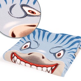 com-four® Bath Poncho with Hood, Beach Towel with Shark Motif, Hooded Throw for Beach, Swimming Pool and Bathroom, Soft Towel for Covering (Poncho Shark)