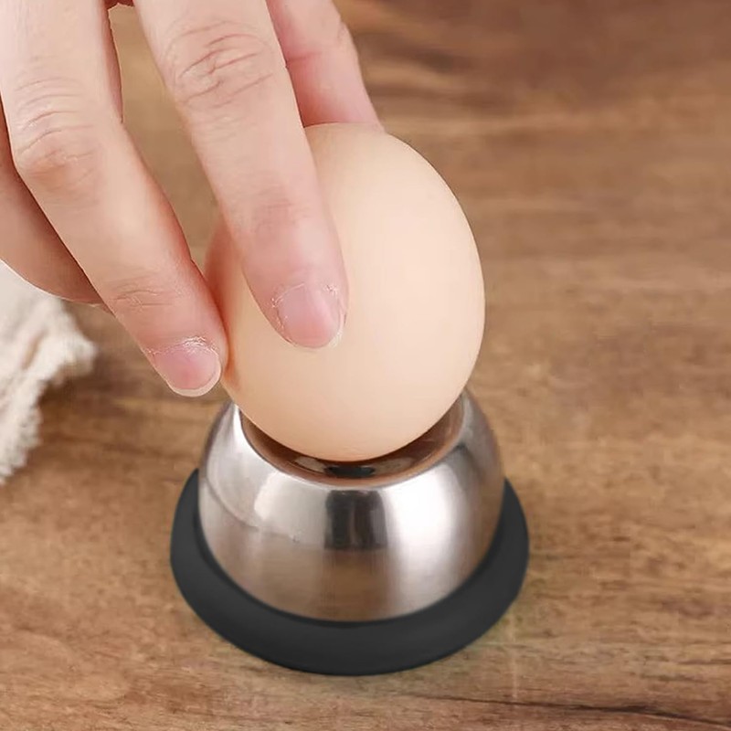 2PCS Egg Pickers, Stainless Steel Egg Puncher, Semi-Automatic Egg Puncher,