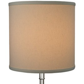 FenchelShades.com Lampshade 10.5" Top Diameter x 10.5" Bottom Diameter 10.5" Height Cylinder Drum with Washer (Spider) Attachment for Lamps with a Harp (Linen Beige Homespun)
