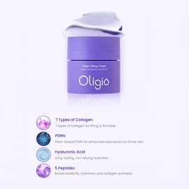 Oligio Lifting Cream – Peptide, Collagen, PDRN & Hyaluronic Acid Firming Moisturizer for Elasticity, Post-Treatment Care & Deep Hydration Korean Skincare