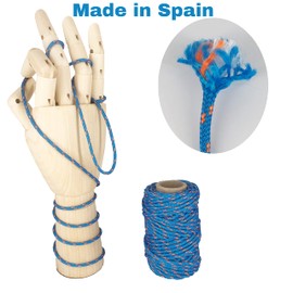 Polyester Cord 3 mm x 25 m Craft Rope Paracord Macrame Cord for Tie Cord DIY Cord Washing Line Blue with Orange