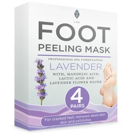 Lee Beauty Exfoliating Foot Peeling Mask (4 Pack) - Foot Mask for Dry Cracked Feet with Lavender, Lactic Acid and Mandelic Acid - Removes Dead Skin Feet Peeling Mask (4 Pairs)