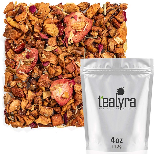 Tealyra - Strawberry Guava Jam - Apple - Lemongrass - Fruity Herbal Loose Leaf Tea - Hot and Iced Drink - Vitamins and Antioxidants Rich - Caffeine Free - All Natural - 112g (4-ounce)
