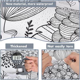 MelunMer Black and White Peel and Stick Wallpaper for Bathroom Boho Vintage Floral Leaf Contact Paper for Cabinets and Drawers Laundry Room Wallpaper Stick and Peel, Removable, Waterproof 17.3"×393"