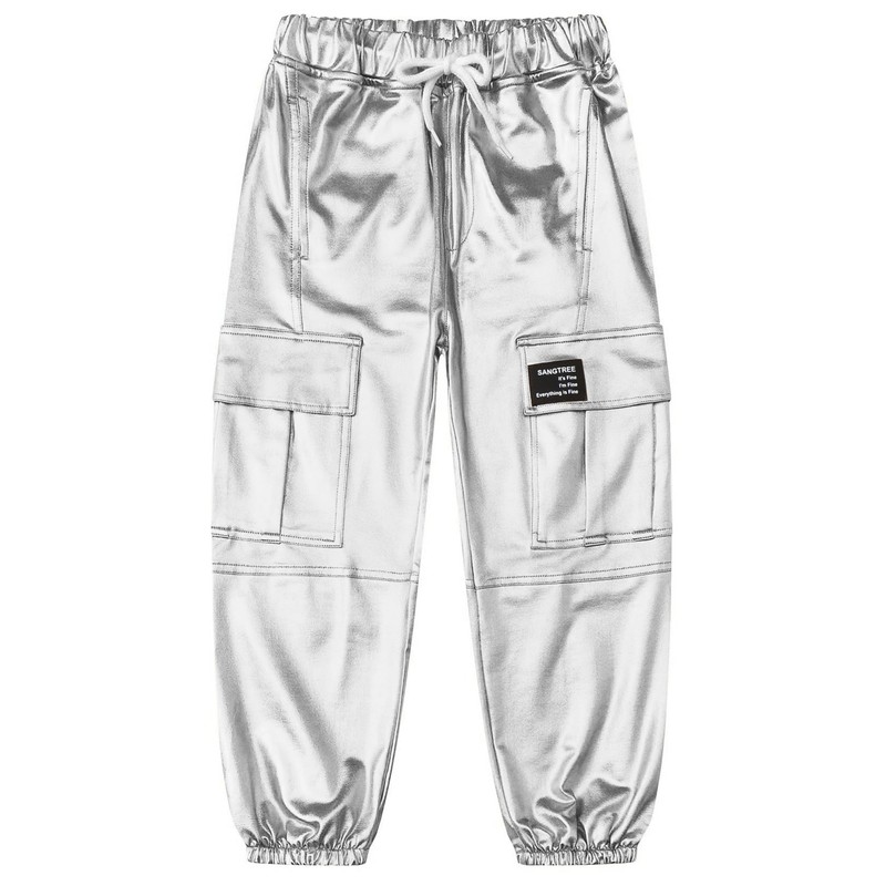 SANGTREE Women's Cargo Pants Drawstring Elastic Waist Tapered Jogger Pants