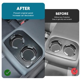 INTGET Rear Seat Armrest Cup Holder Cover for 2024 Subaru Crosstrek/2024 Subaru Impreza Accessories Carbon Fiber Car Back Center Console Water Cup Holder Panel Cover Trim(Rear Cup Holder Cover)