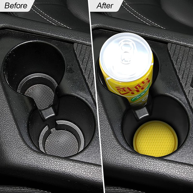 4 Pack Car Cup Holder Coaster, 2.75 Inch Diameter Non-Slip