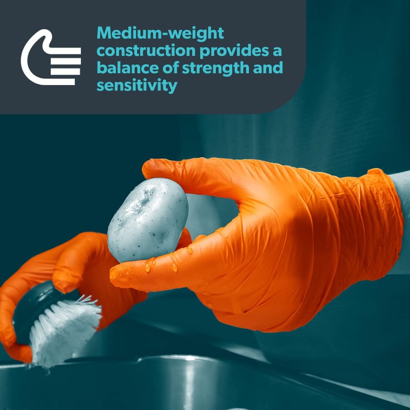 Unigloves Orange Pearl Nitrile Examination Gloves - Multipurpose, Powder Free