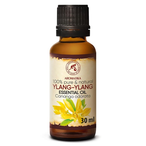 Ylang Ylang Oil Extra 30 ml - Cananga Odorata - Madagascar - 100% Natural Pure Ylang Ylang Essential Oil - for Good Sleep - Stress Relief - Aphrodisiac - Aromatherapy