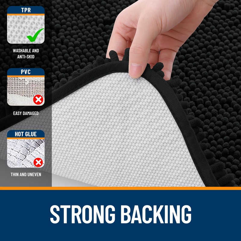 OLANLY Bathroom Rugs 59x35, Extra Soft Absorbent Chenille Bath Rugs,