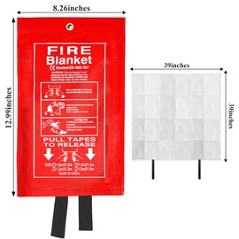 Crystal Lemon Fire Blanket 4-Pack - 39x39 Emergency Fire Extinguisher Blankets for Kitchen and Home Safety - Large, Durable Glass Fiber Fire Suppression Cloths