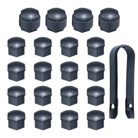 ciciment 20pcs Wheel Nut Caps Covers Include 4pcs locking bolts With Removal Tool 17mm(Grey)