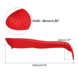 uxcell Silicone Spoon Rest, 9.25" x 3.86" Heat Resistant Kitchen Utensil Holder Spatula Ladle Rest for Counter Stove Top, Red 1Pcs