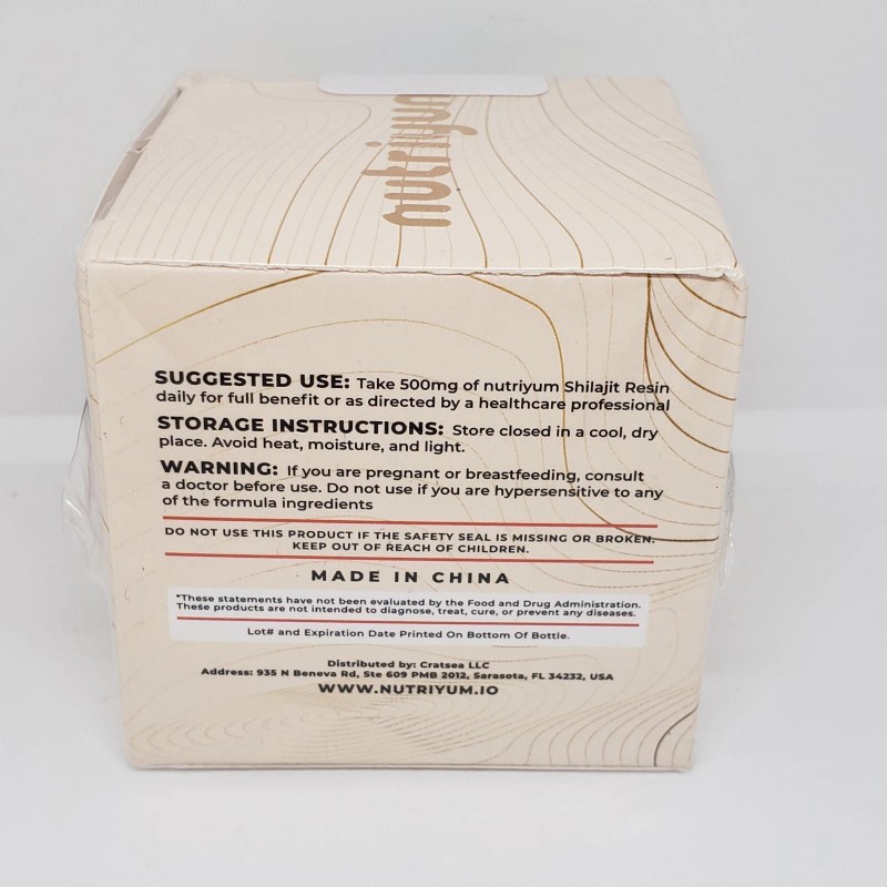 Nutriyum SHILAJIT RESIN 500 MG OVER 72 Fulvic Humic Trace