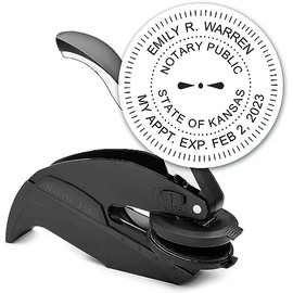 MaxMark Notary Seal Round Embosser for Kansas State - Includes Gold Burst Seal Labels (50 Count)