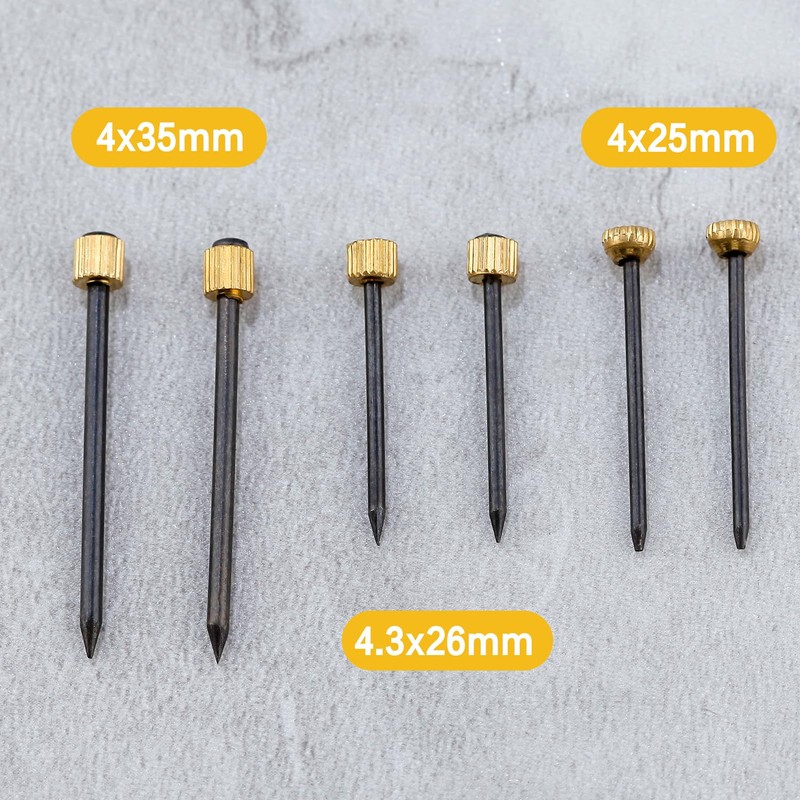 LEONTOOL Brass Nails, Round Head Screws, Pack of 60, Nominal