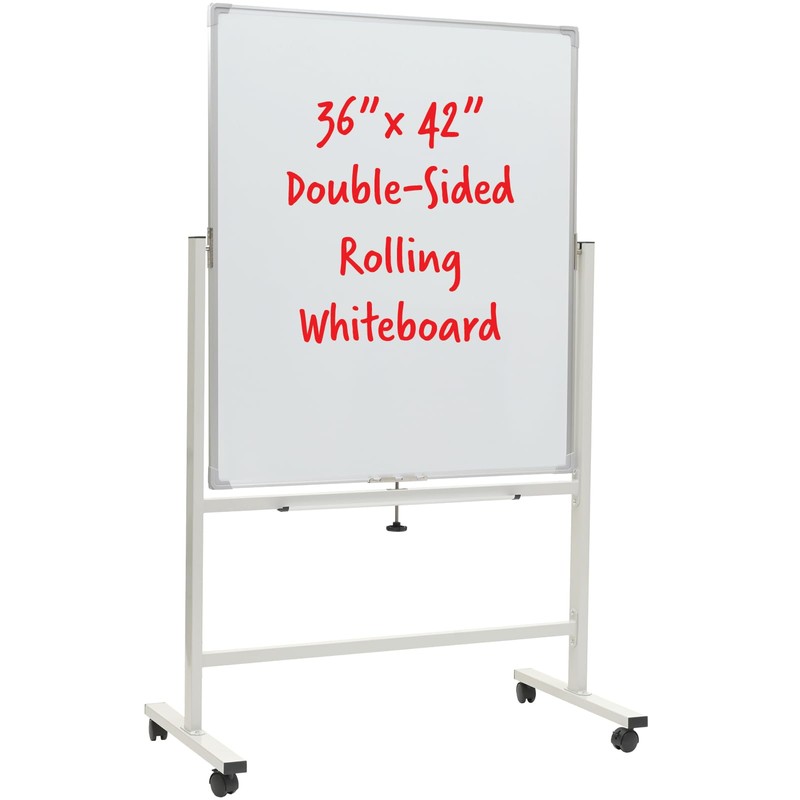 Excello Global Products 36" x 42" Reversible Whiteboard on Wheels