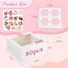 OAMCEG 80 Pack Cupcake Boxes with Window, 6x6x3 Inches White