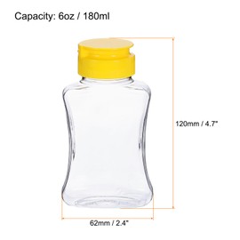 sourcing map Plastic Honey Bottles 6oz 180ml Squeeze Honey Jars Bottle Leakproof Honey Dispenser Refillable Honey Containers with Flip Lid for Storing and Dispensing