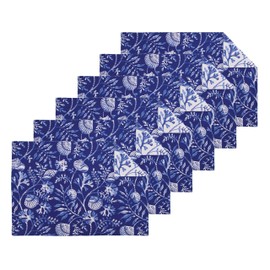 C&F Home Blue Reef Reversible Machine Washable Placemats Set of 6 20" x 14" Blue