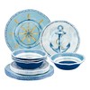UPware 12-Piece Melamine Dinnerware Set, Includes Dinner Plates, Salad Plates,