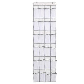 24 Pocket Over The Door Shoe Rack Holder Organizer Non Woven Bedroom Dormitory Door Back Shoe Hanging Bag White